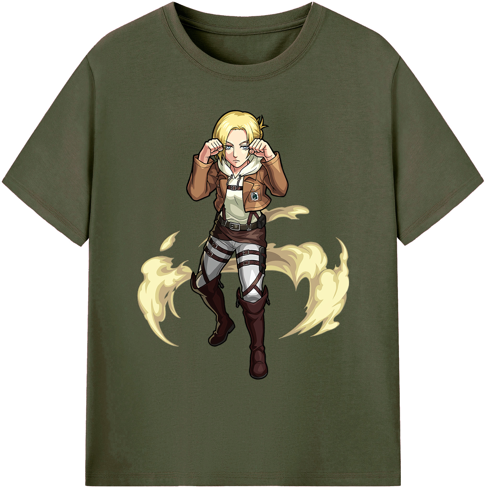 （画像用） 進撃の巨人 アニ・レオンハート Attack on Titan Annie Leonhart 綿100％ メンズ半袖Tシャツ｜肌触りやわらか＆通気性